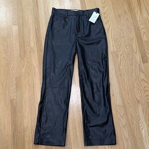 7 For All Mankind Black Leather Pants